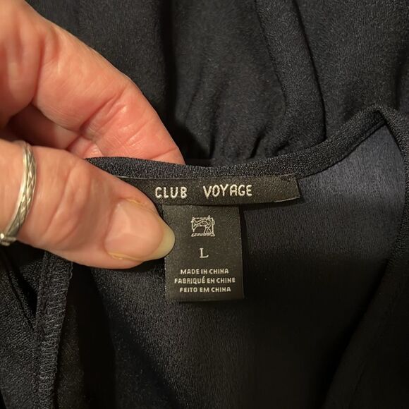 Scotch & soda szL LS black 3 ruffled drop waist gold buttons on cuffs/shoulders - Picture 5 of 8